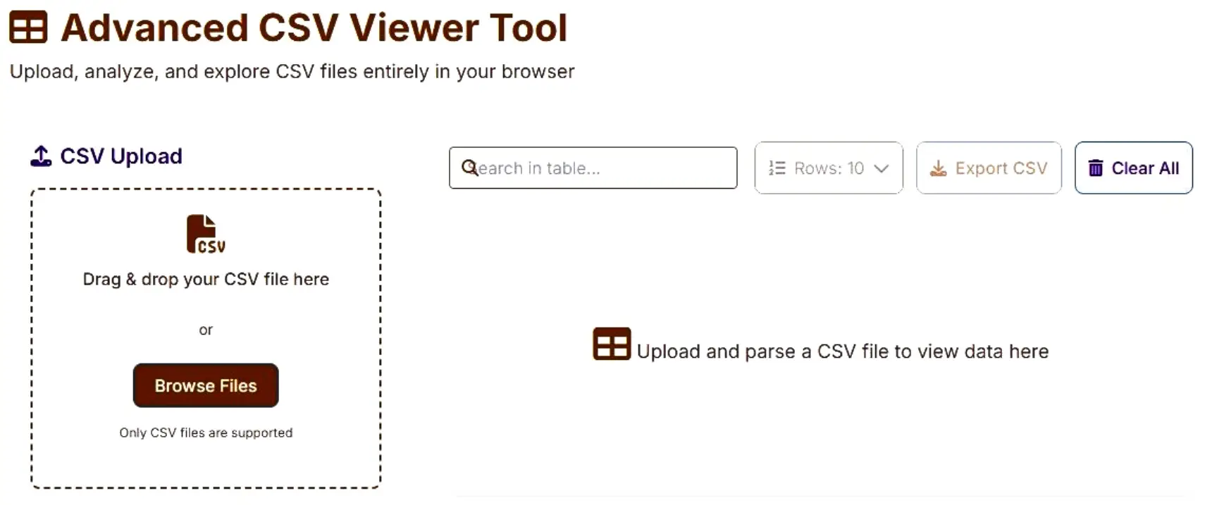 Advanced CSV Viewer Tool